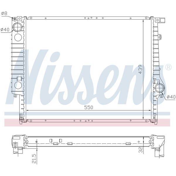 Nissen Nissens Radiator, 60619A 60619A - main